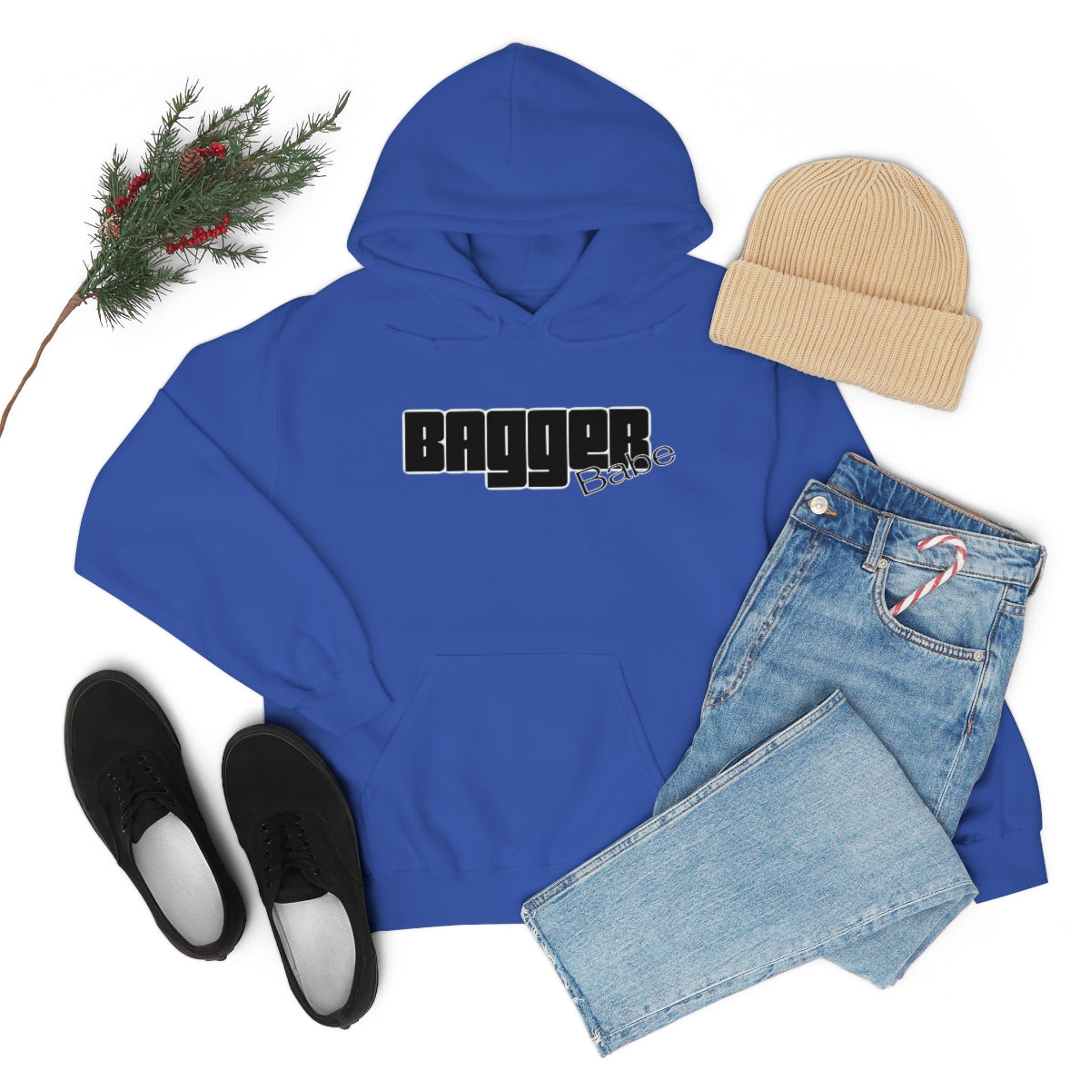 Bagger Babe (Black Letters) Unisex Heavy Blend™ Hooded Sweatshirt