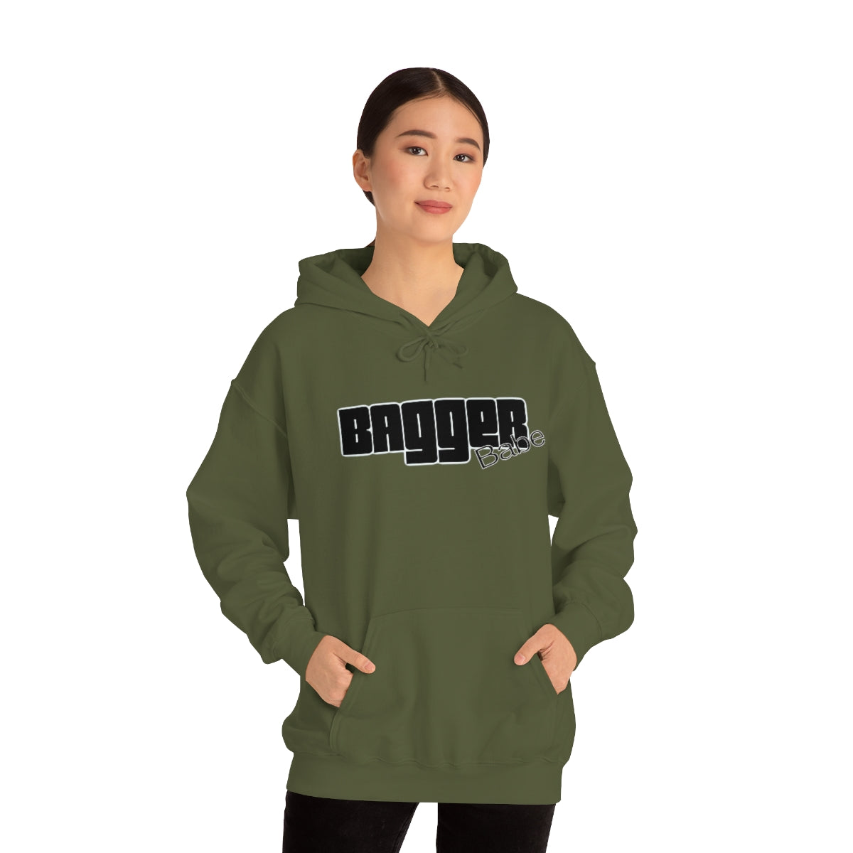 Bagger Babe (Black Letters) Unisex Heavy Blend™ Hooded Sweatshirt