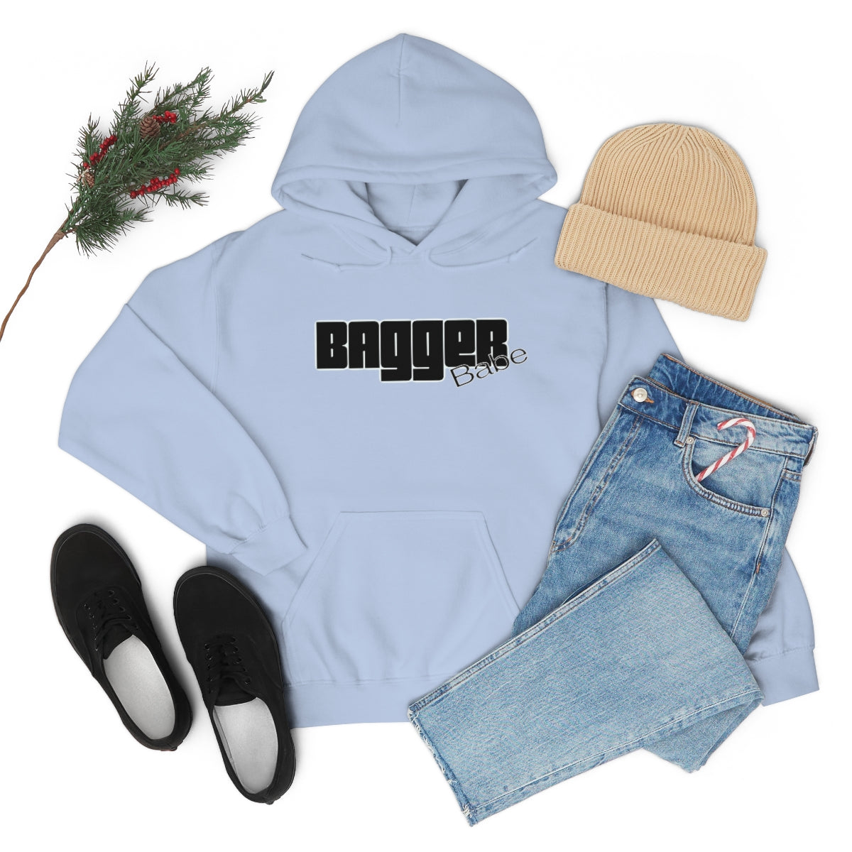 Bagger Babe (Black Letters) Unisex Heavy Blend™ Hooded Sweatshirt