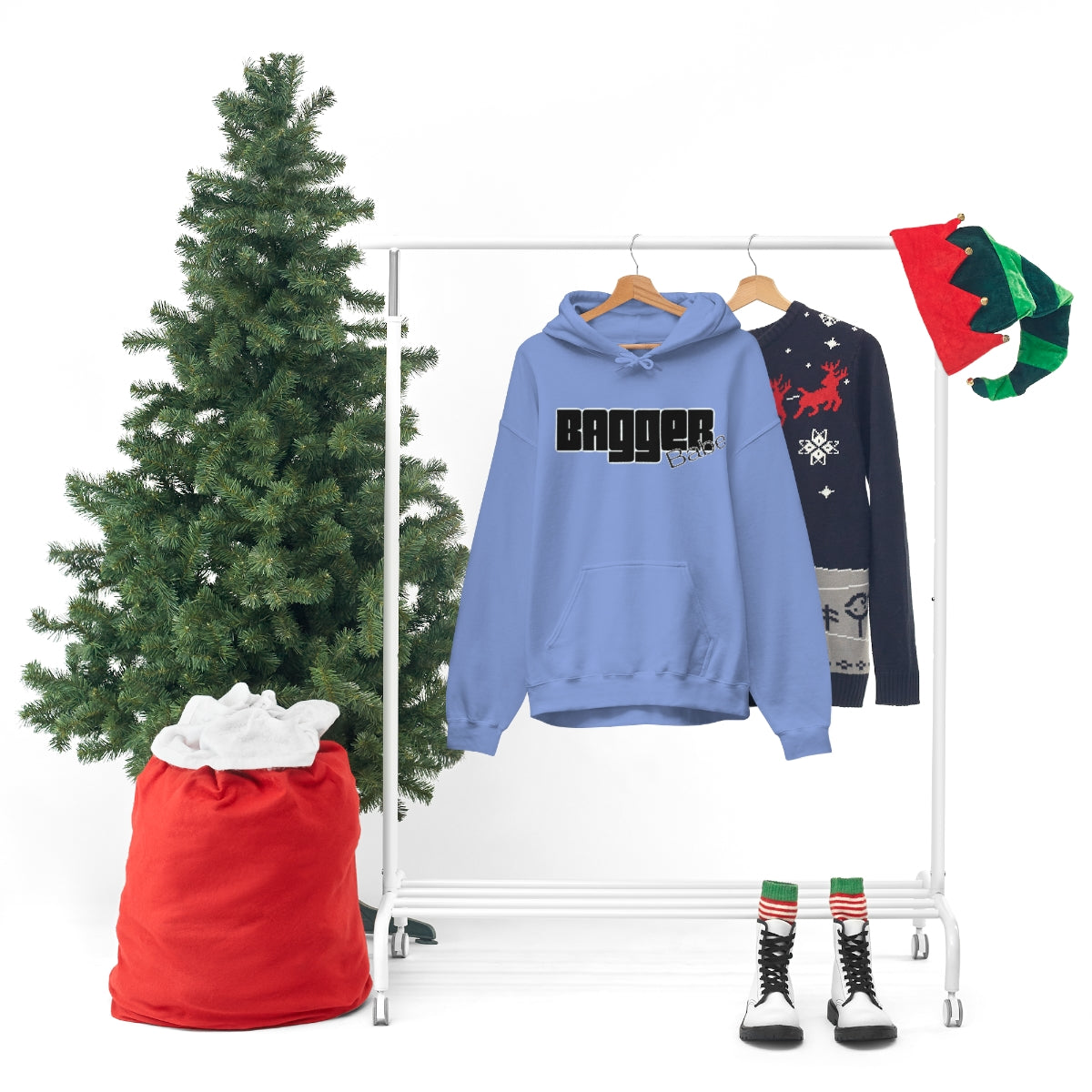 Bagger Babe (Black Letters) Unisex Heavy Blend™ Hooded Sweatshirt