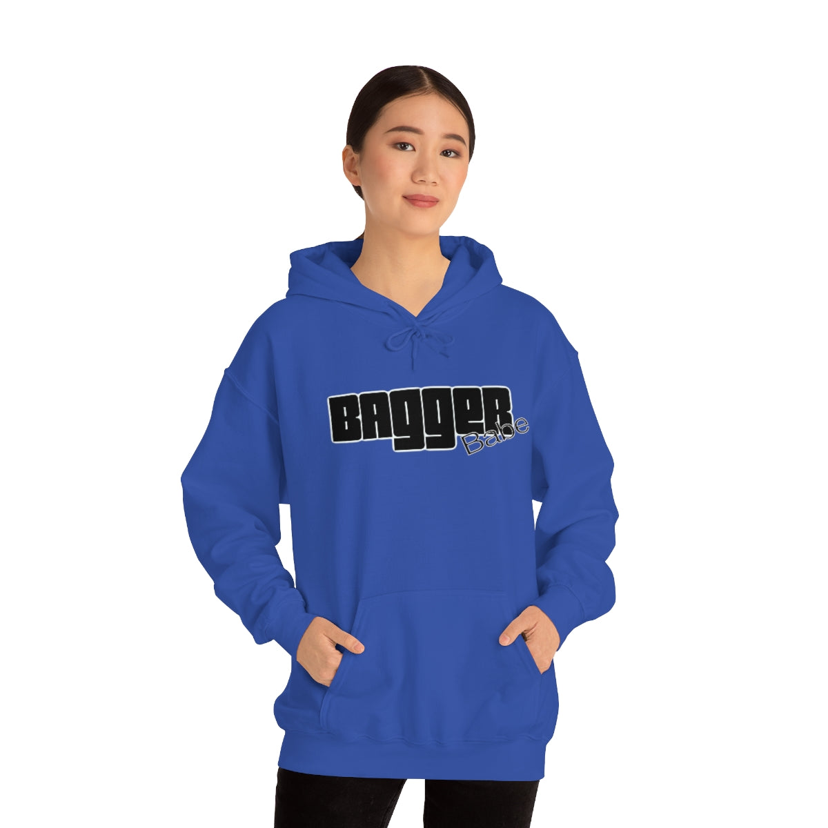 Bagger Babe (Black Letters) Unisex Heavy Blend™ Hooded Sweatshirt