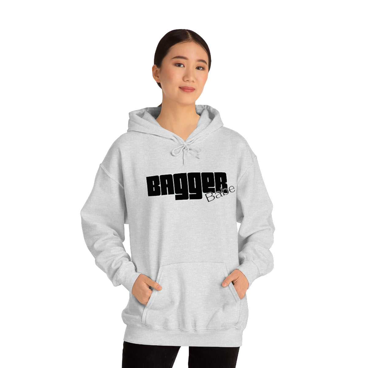 Bagger Babe (Black Letters) Unisex Heavy Blend™ Hooded Sweatshirt