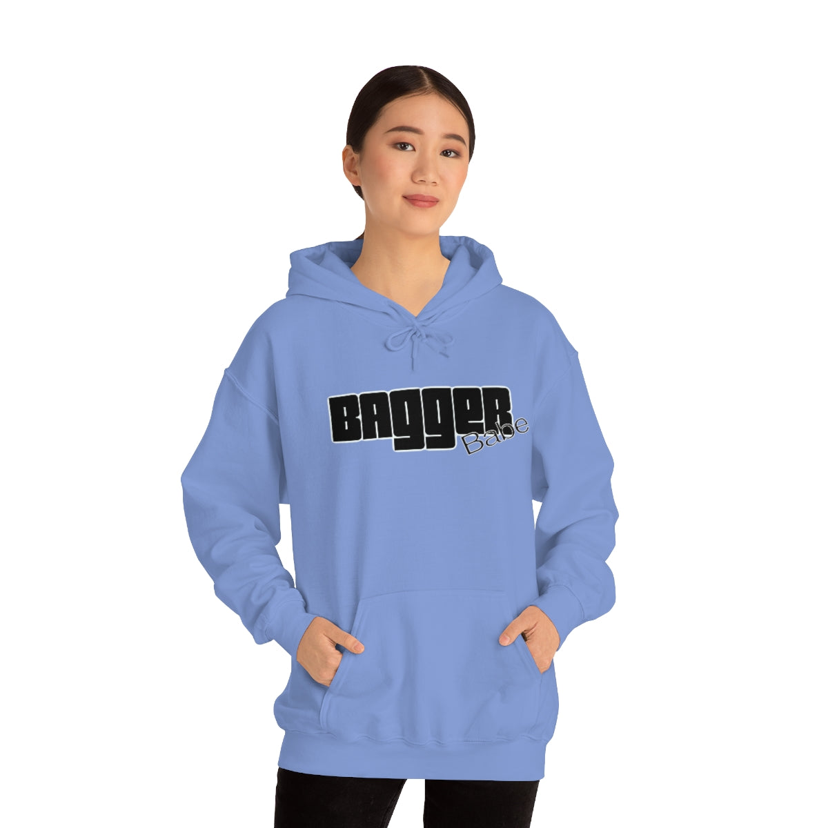 Bagger Babe (Black Letters) Unisex Heavy Blend™ Hooded Sweatshirt