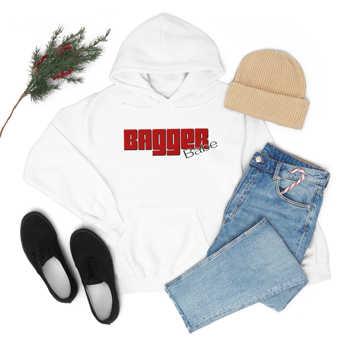 Bagger Babe (Red Letters) Unisex Heavy Blend™ Hooded Sweatshirt