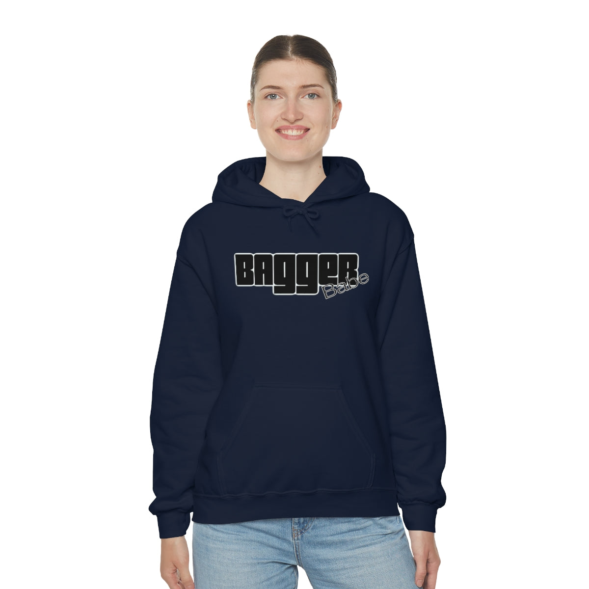 Bagger Babe (Black Letters) Unisex Heavy Blend™ Hooded Sweatshirt