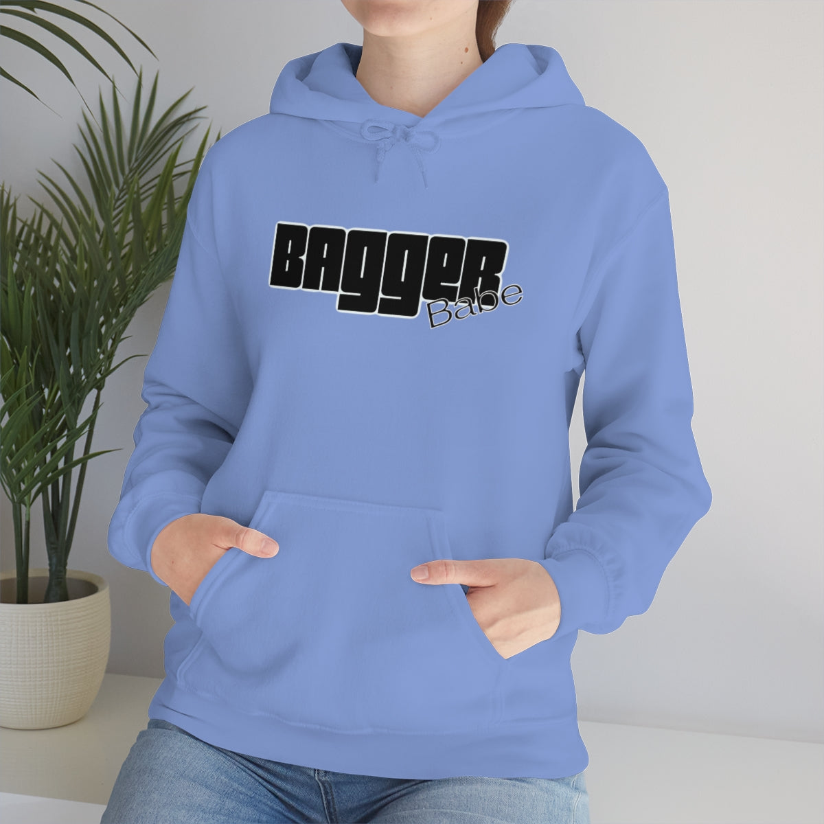 Bagger Babe (Black Letters) Unisex Heavy Blend™ Hooded Sweatshirt