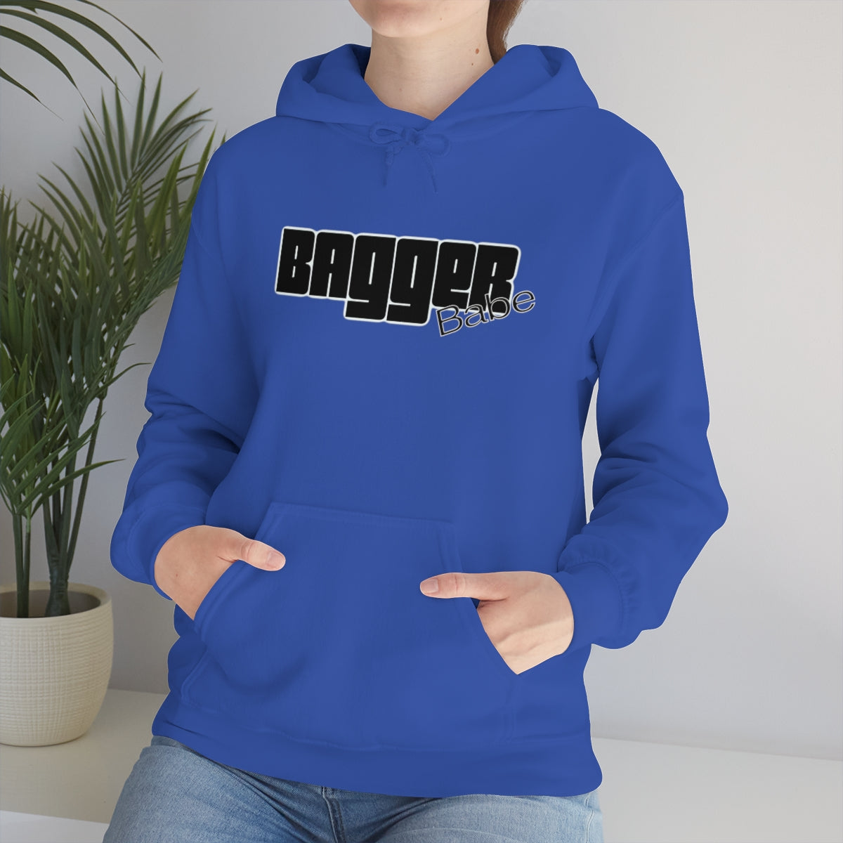 Bagger Babe (Black Letters) Unisex Heavy Blend™ Hooded Sweatshirt