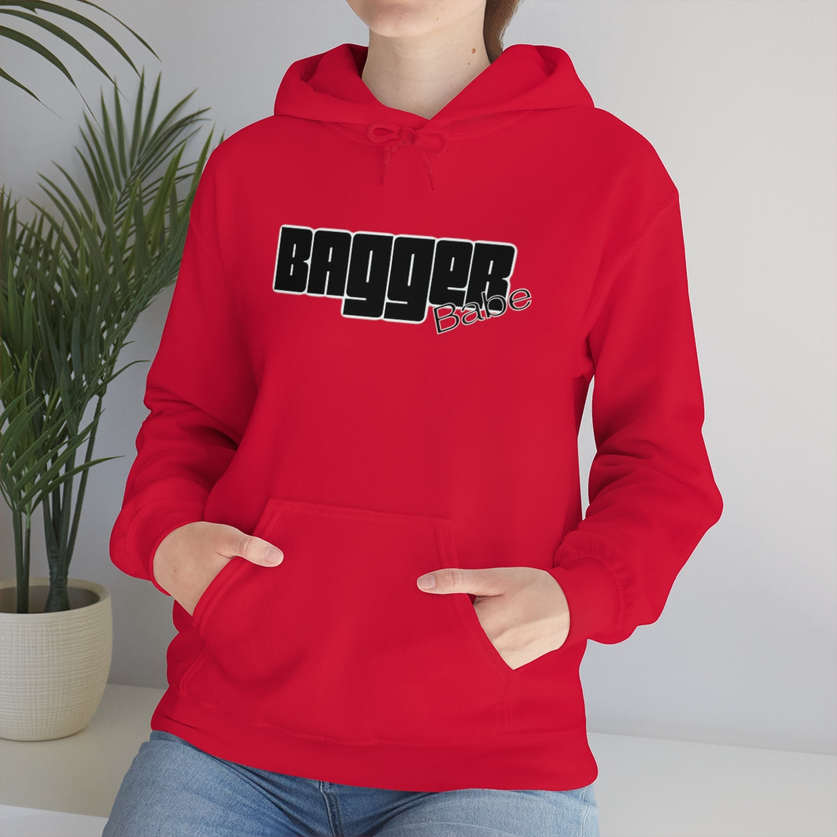 Bagger Babe (Black Letters) Unisex Heavy Blend™ Hooded Sweatshirt