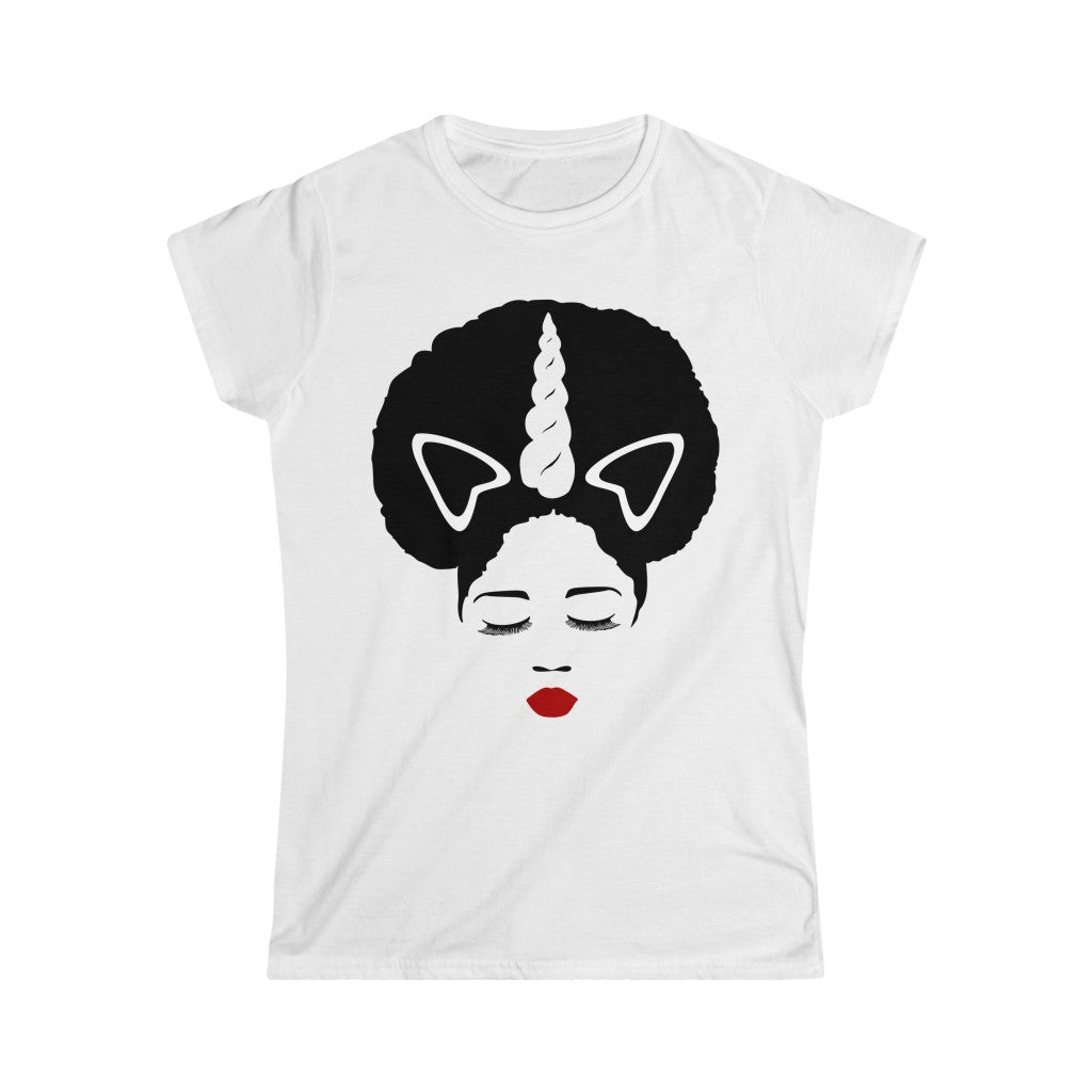 Afro Unicorn Women's Softstyle Tee