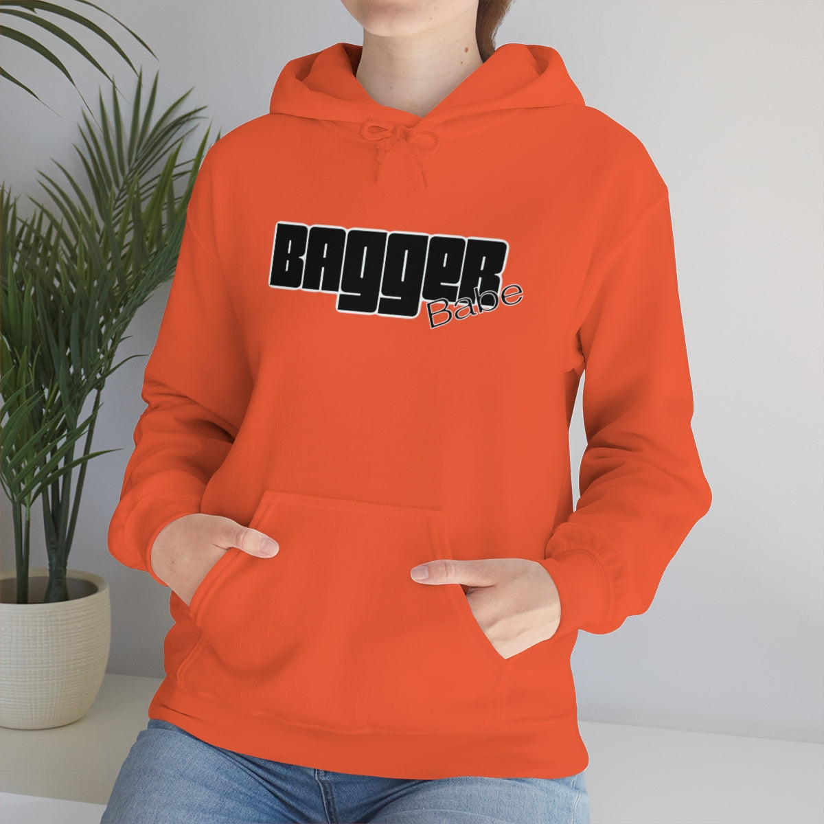 Bagger Babe (Black Letters) Unisex Heavy Blend™ Hooded Sweatshirt