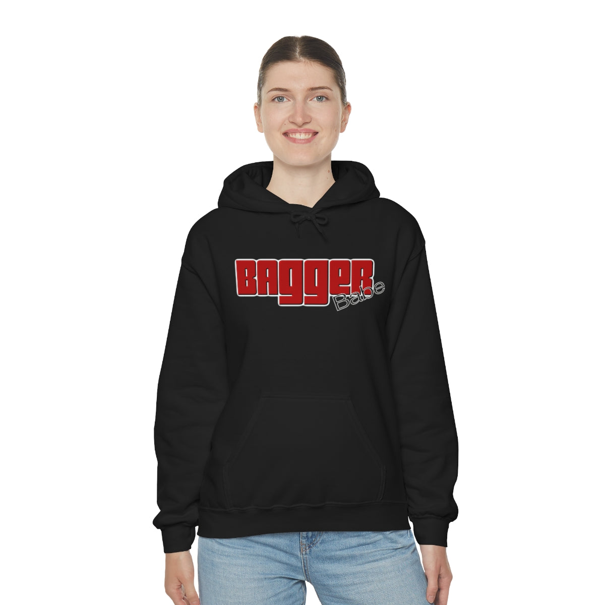 Bagger Babe (Red Letters) Unisex Heavy Blend™ Hooded Sweatshirt