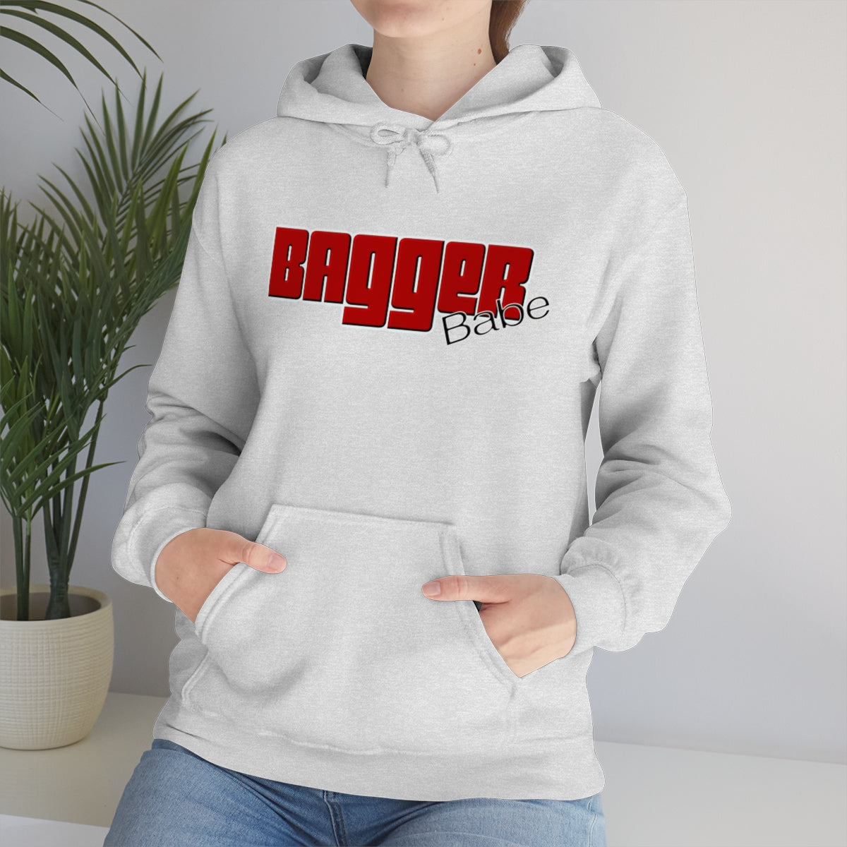 Bagger Babe (Red Letters) Unisex Heavy Blend™ Hooded Sweatshirt