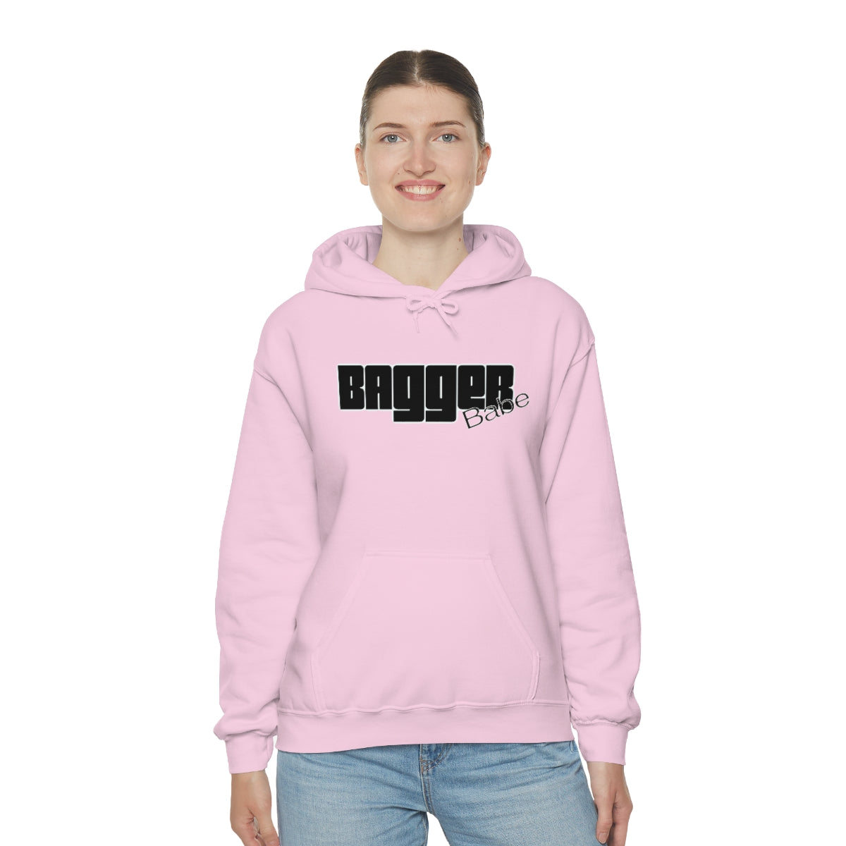 Bagger Babe (Black Letters) Unisex Heavy Blend™ Hooded Sweatshirt