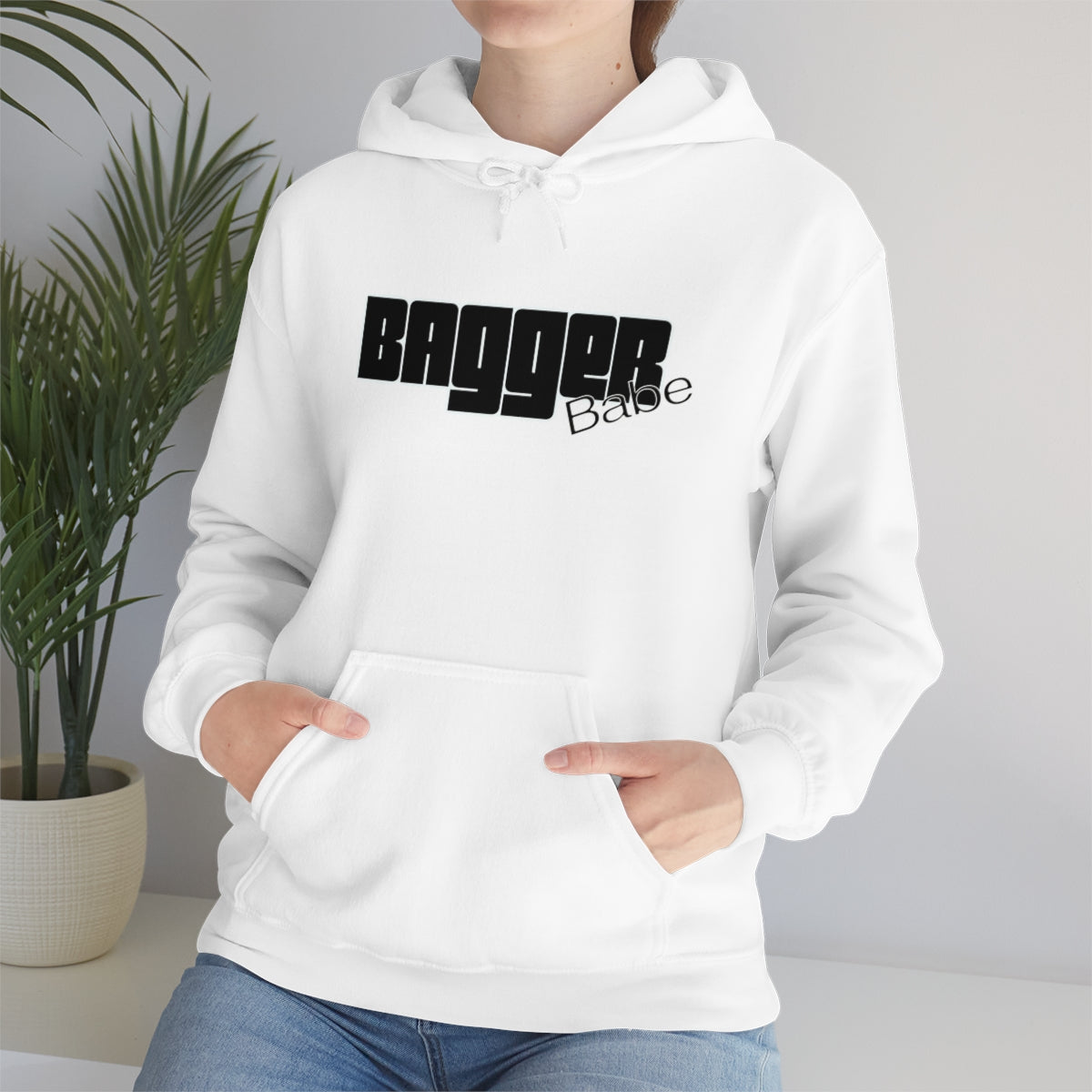 Bagger Babe (Black Letters) Unisex Heavy Blend™ Hooded Sweatshirt