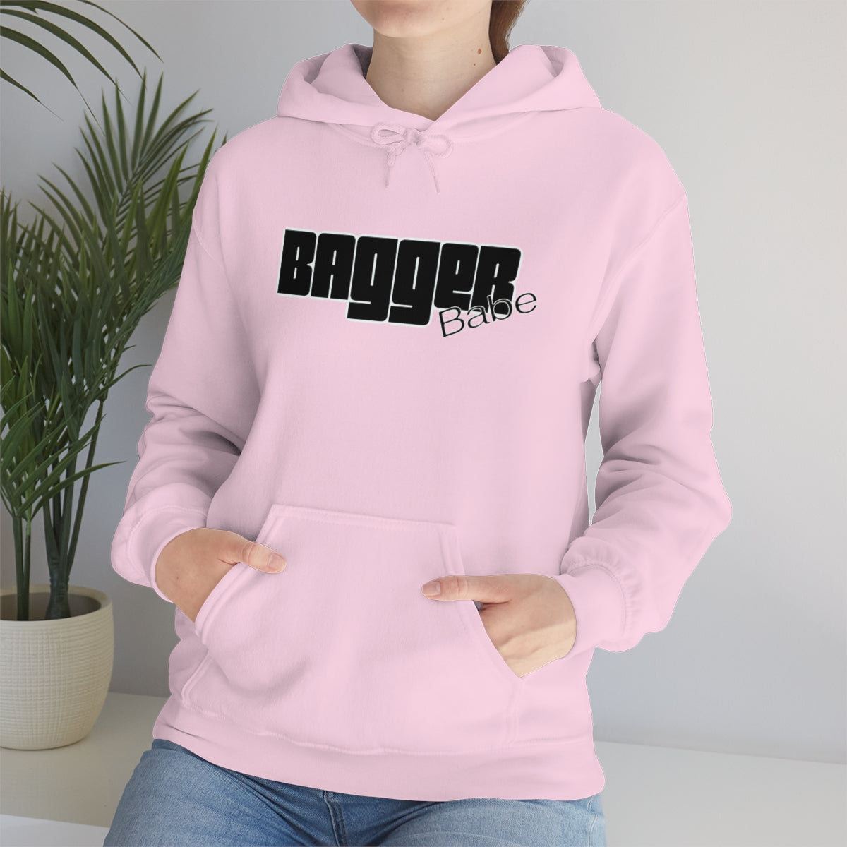 Bagger Babe (Black Letters) Unisex Heavy Blend™ Hooded Sweatshirt