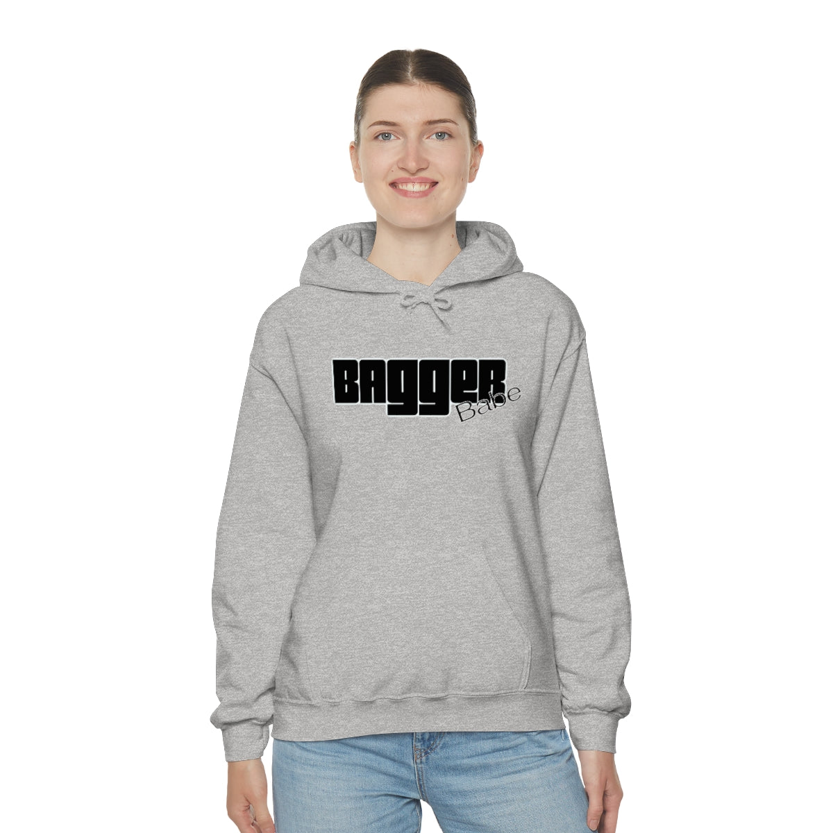 Bagger Babe (Black Letters) Unisex Heavy Blend™ Hooded Sweatshirt