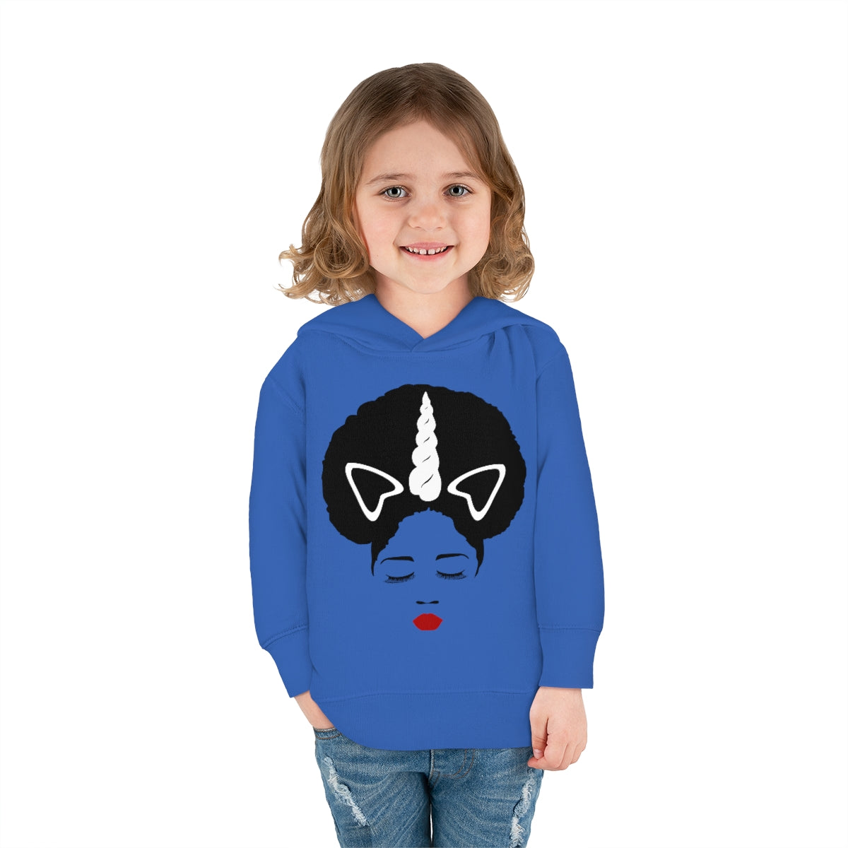 Afro Unicorn Girls Slay Toddler Pullover Fleece Hoodie