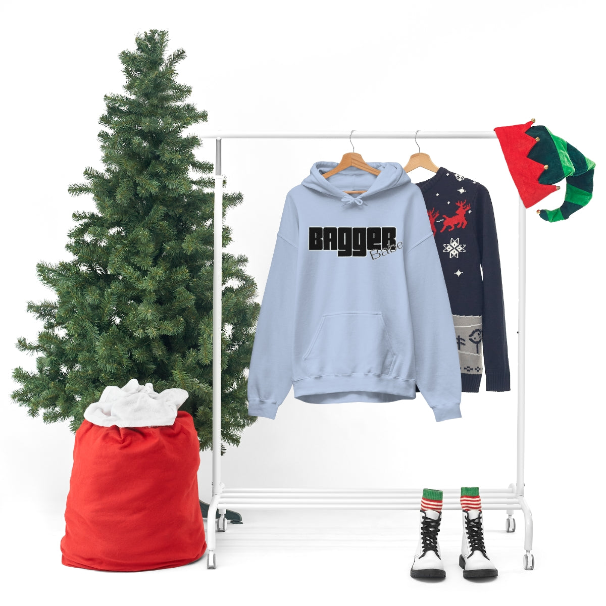 Bagger Babe (Black Letters) Unisex Heavy Blend™ Hooded Sweatshirt