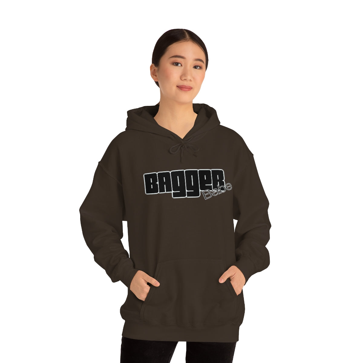 Bagger Babe (Black Letters) Unisex Heavy Blend™ Hooded Sweatshirt
