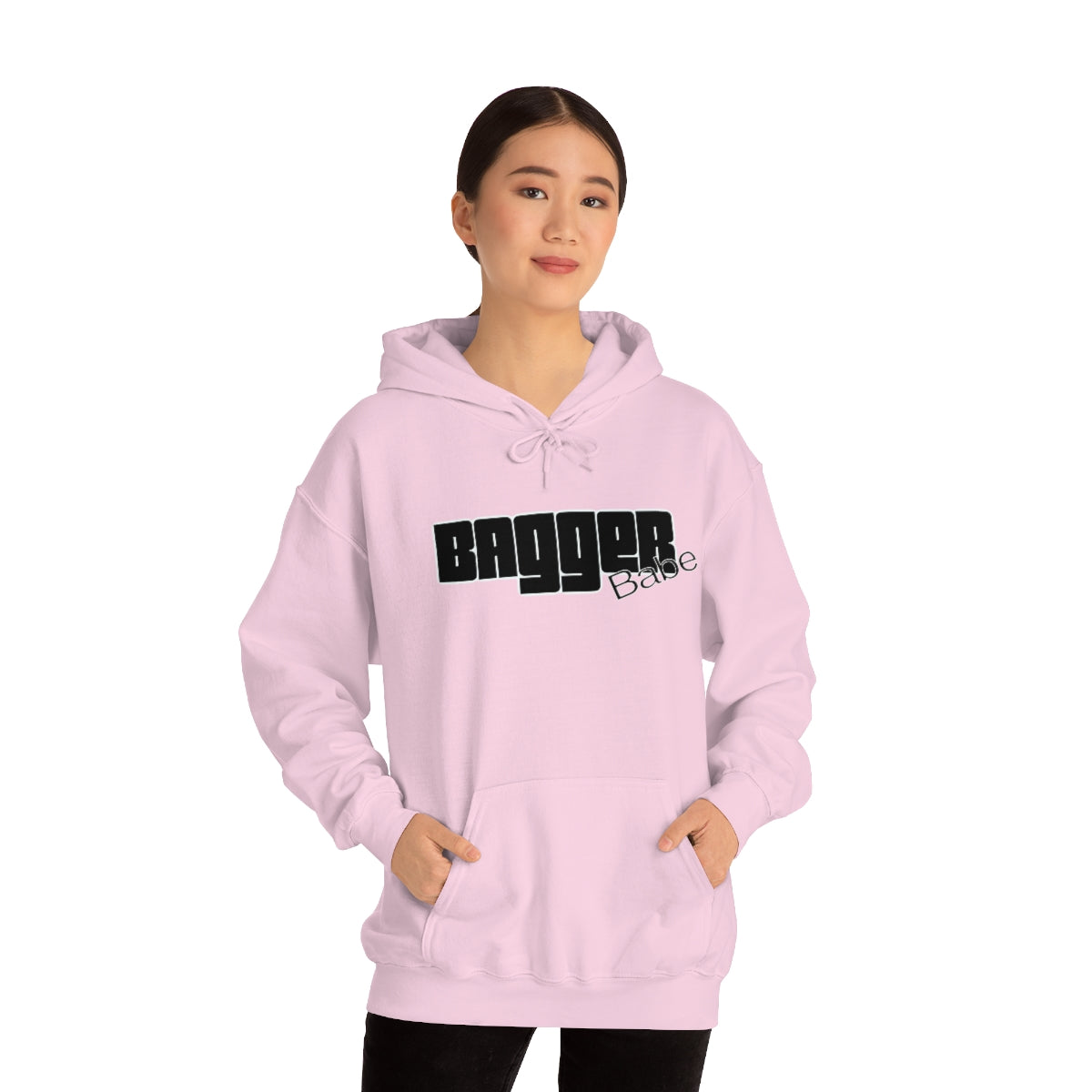 Bagger Babe (Black Letters) Unisex Heavy Blend™ Hooded Sweatshirt