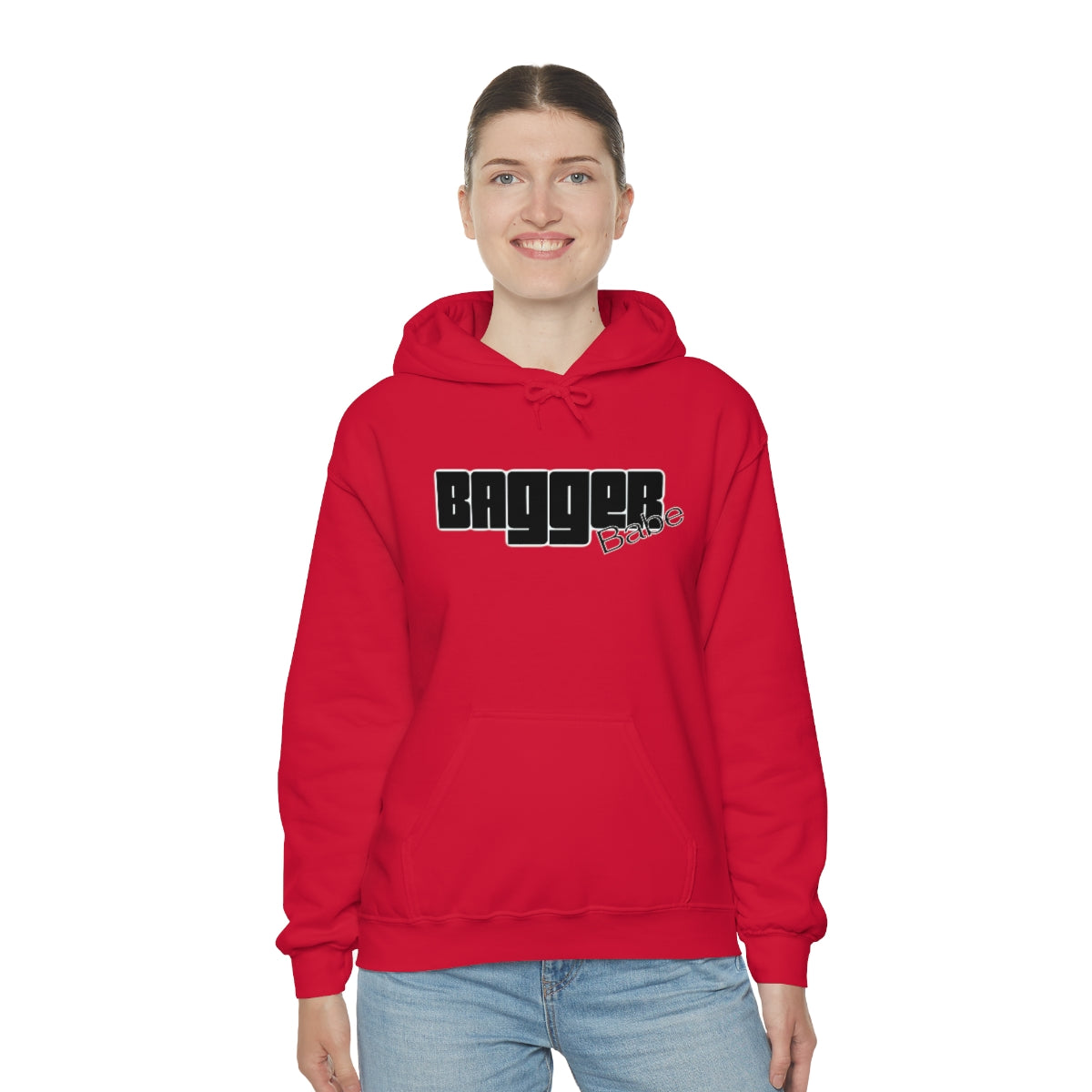 Bagger Babe (Black Letters) Unisex Heavy Blend™ Hooded Sweatshirt