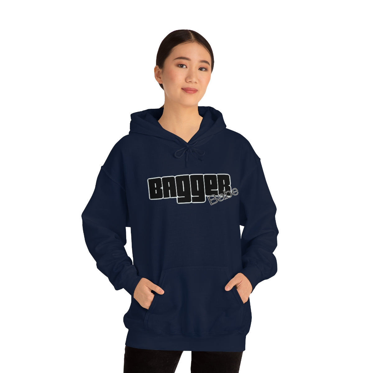 Bagger Babe (Black Letters) Unisex Heavy Blend™ Hooded Sweatshirt