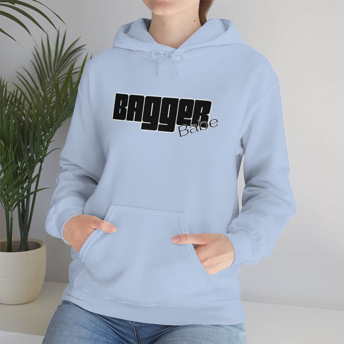 Bagger Babe (Black Letters) Unisex Heavy Blend™ Hooded Sweatshirt