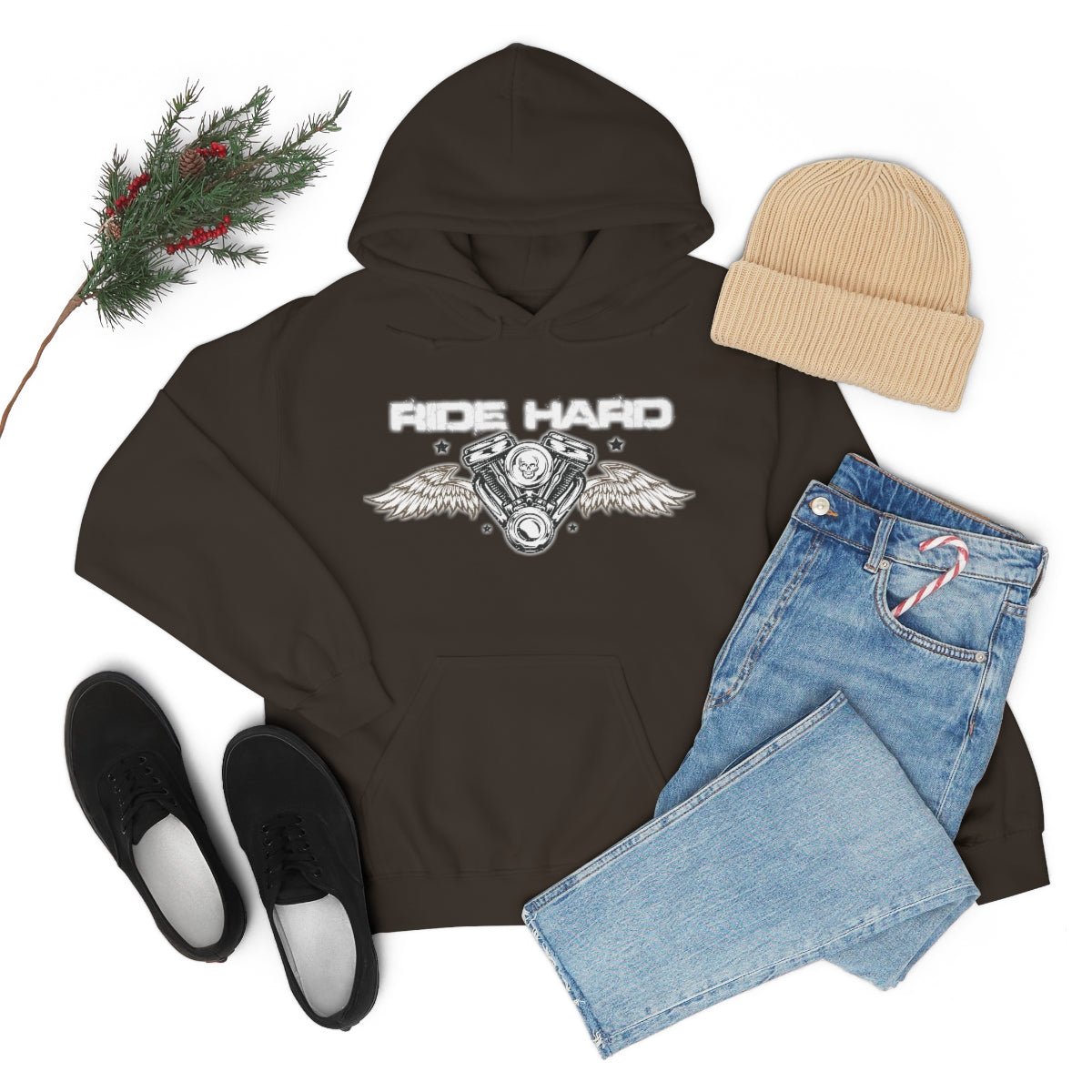 Ride Hard (White Letter) Unisex Heavy Blend™ Hooded Sweatshirt