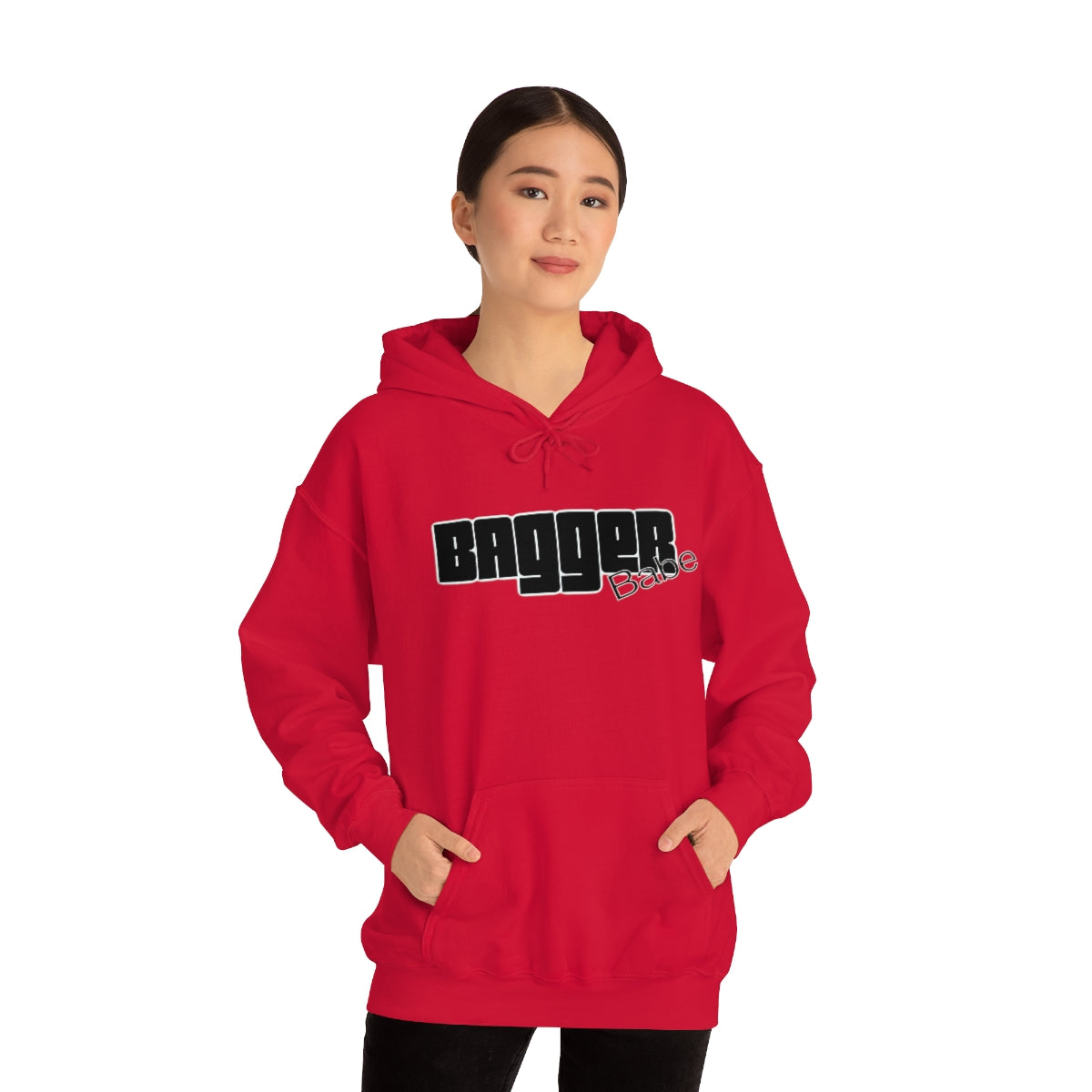 Bagger Babe (Black Letters) Unisex Heavy Blend™ Hooded Sweatshirt