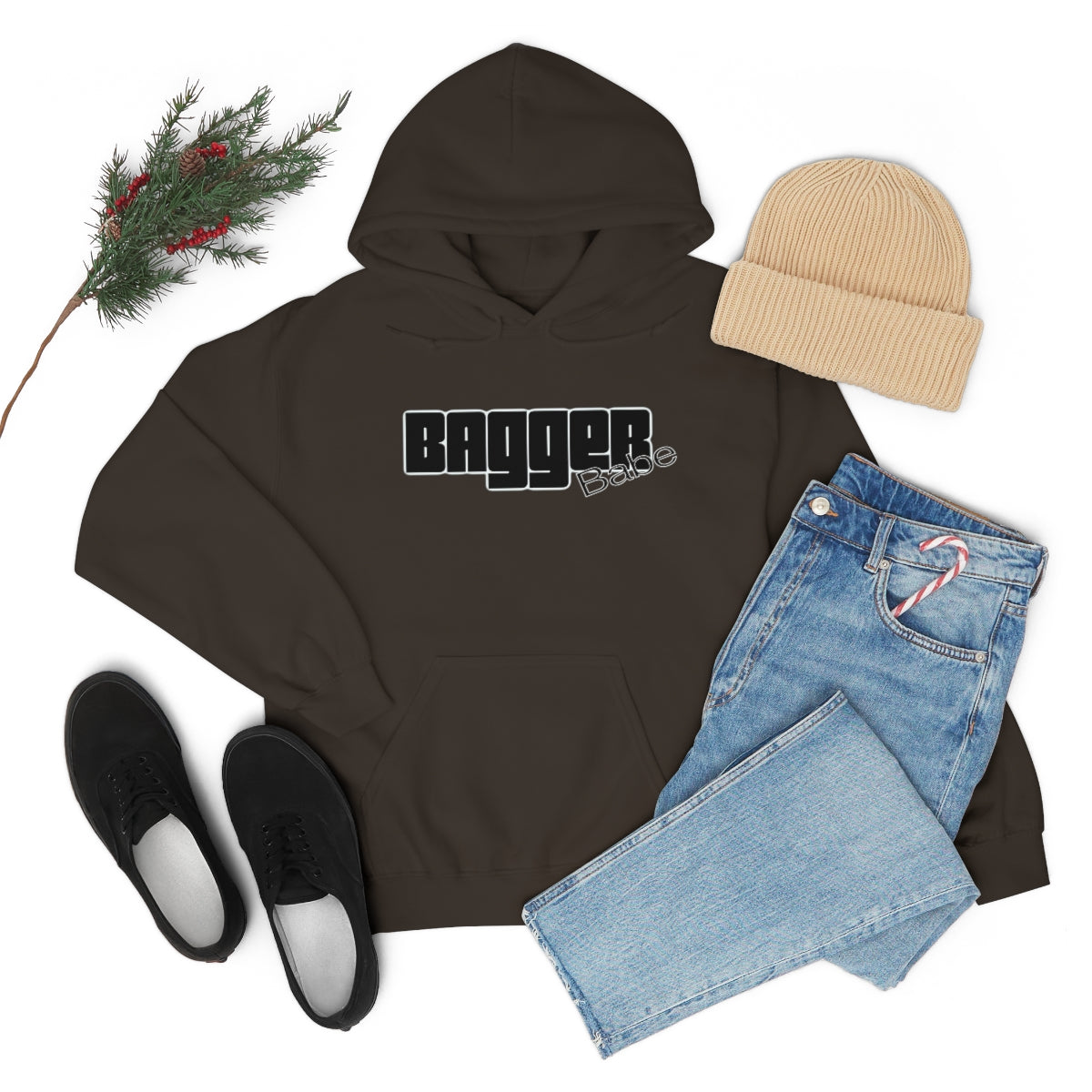 Bagger Babe (Black Letters) Unisex Heavy Blend™ Hooded Sweatshirt