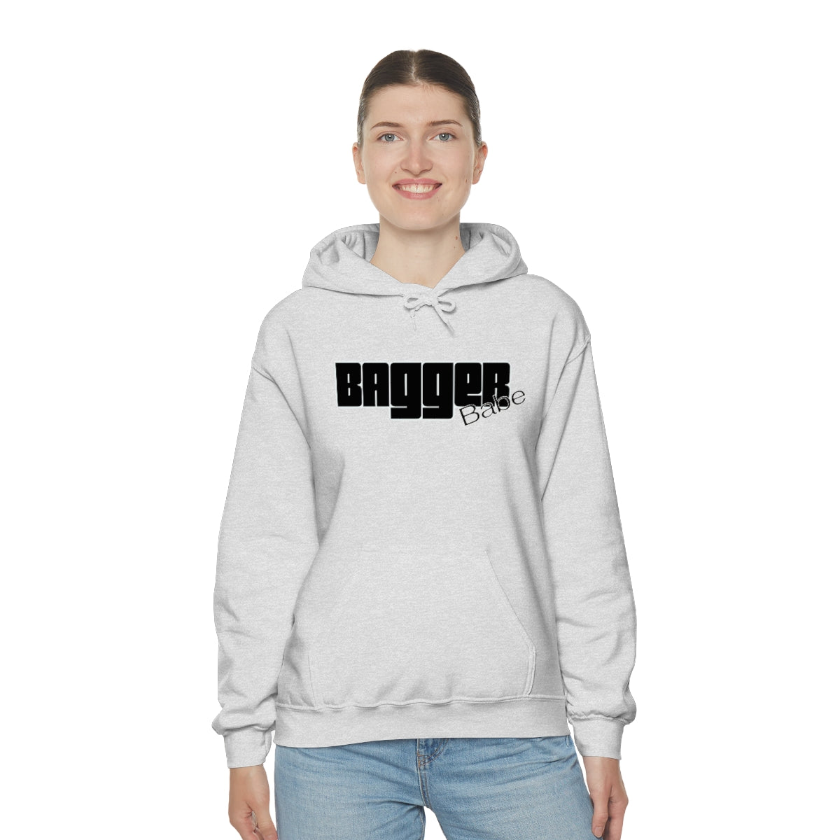 Bagger Babe (Black Letters) Unisex Heavy Blend™ Hooded Sweatshirt