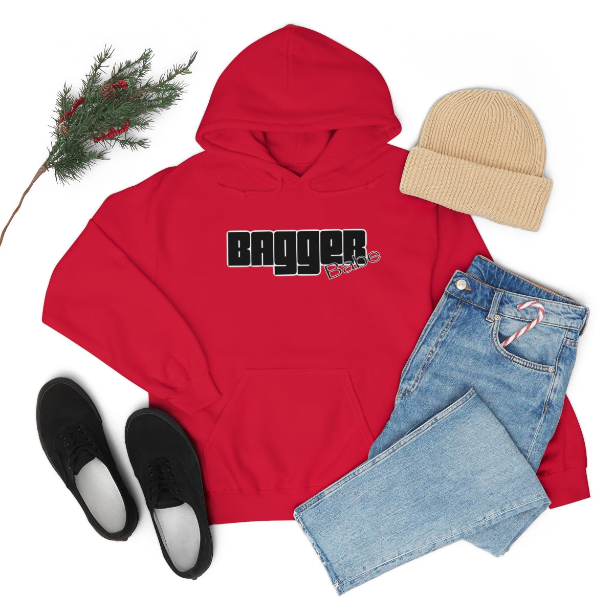 Bagger Babe (Black Letters) Unisex Heavy Blend™ Hooded Sweatshirt