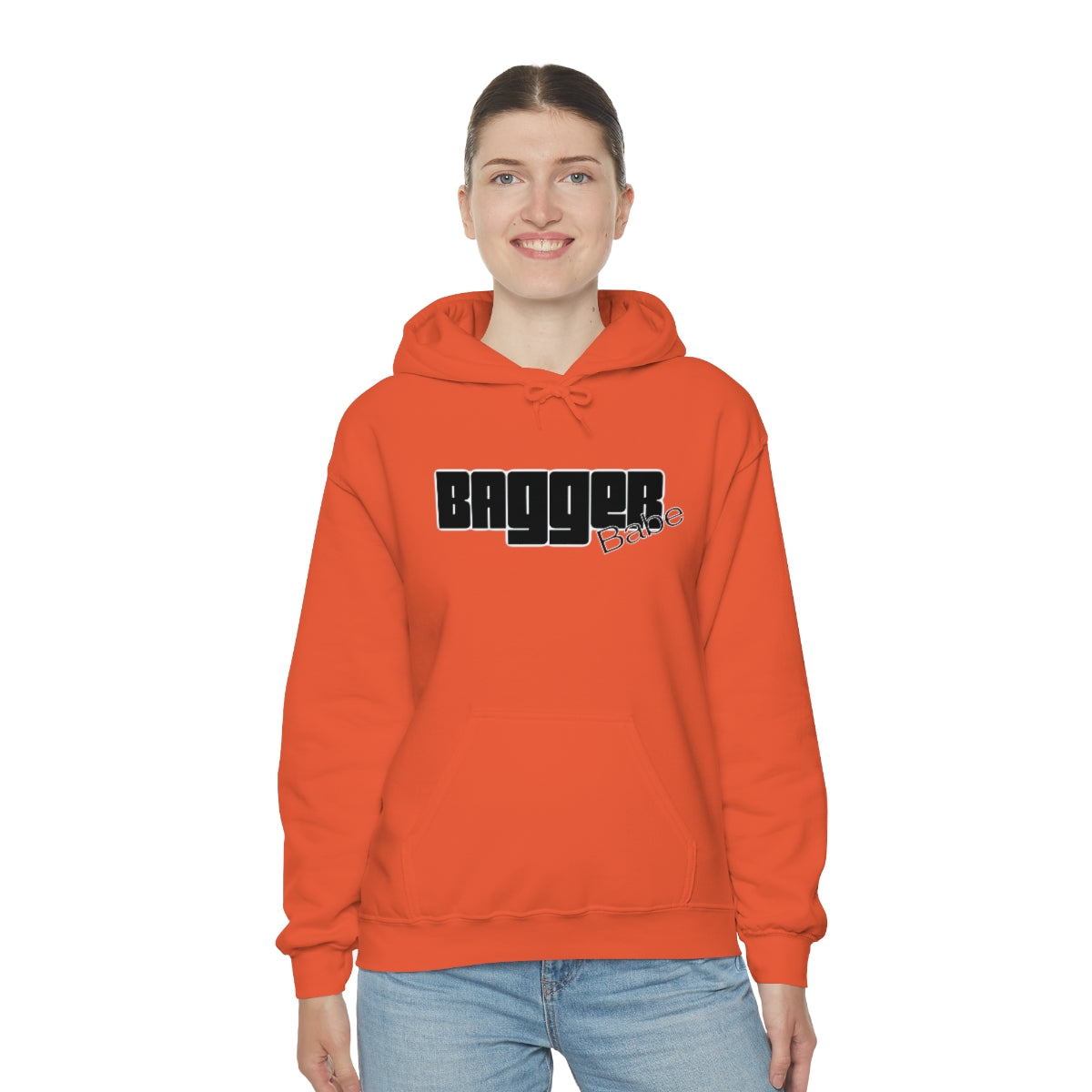 Bagger Babe (Black Letters) Unisex Heavy Blend™ Hooded Sweatshirt