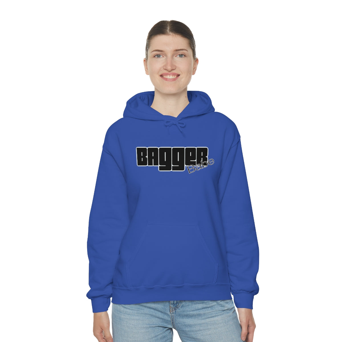 Bagger Babe (Black Letters) Unisex Heavy Blend™ Hooded Sweatshirt