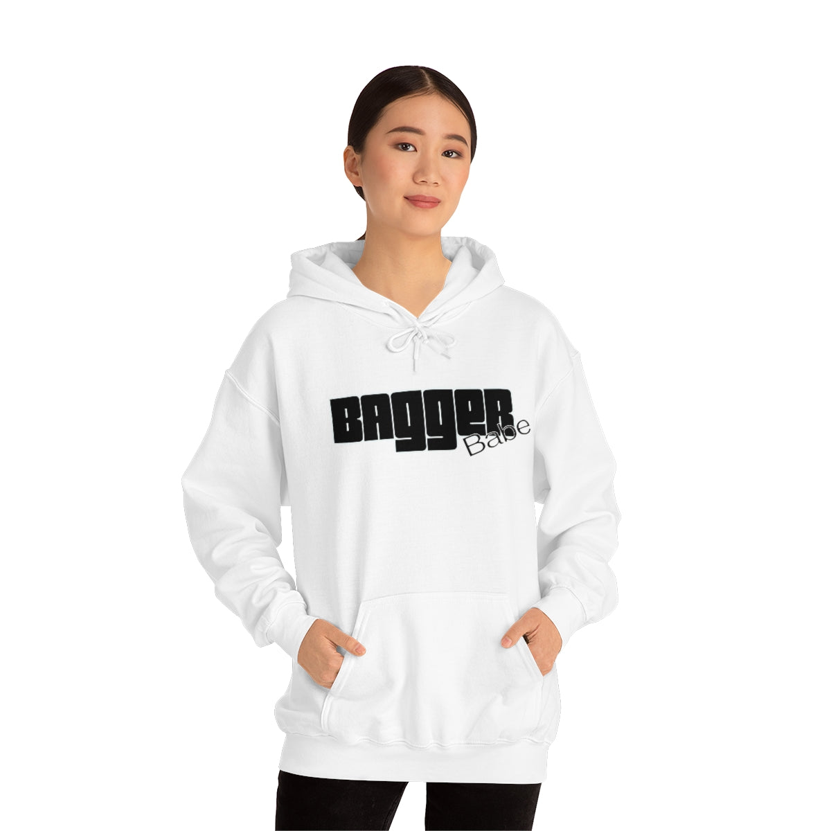 Bagger Babe (Black Letters) Unisex Heavy Blend™ Hooded Sweatshirt