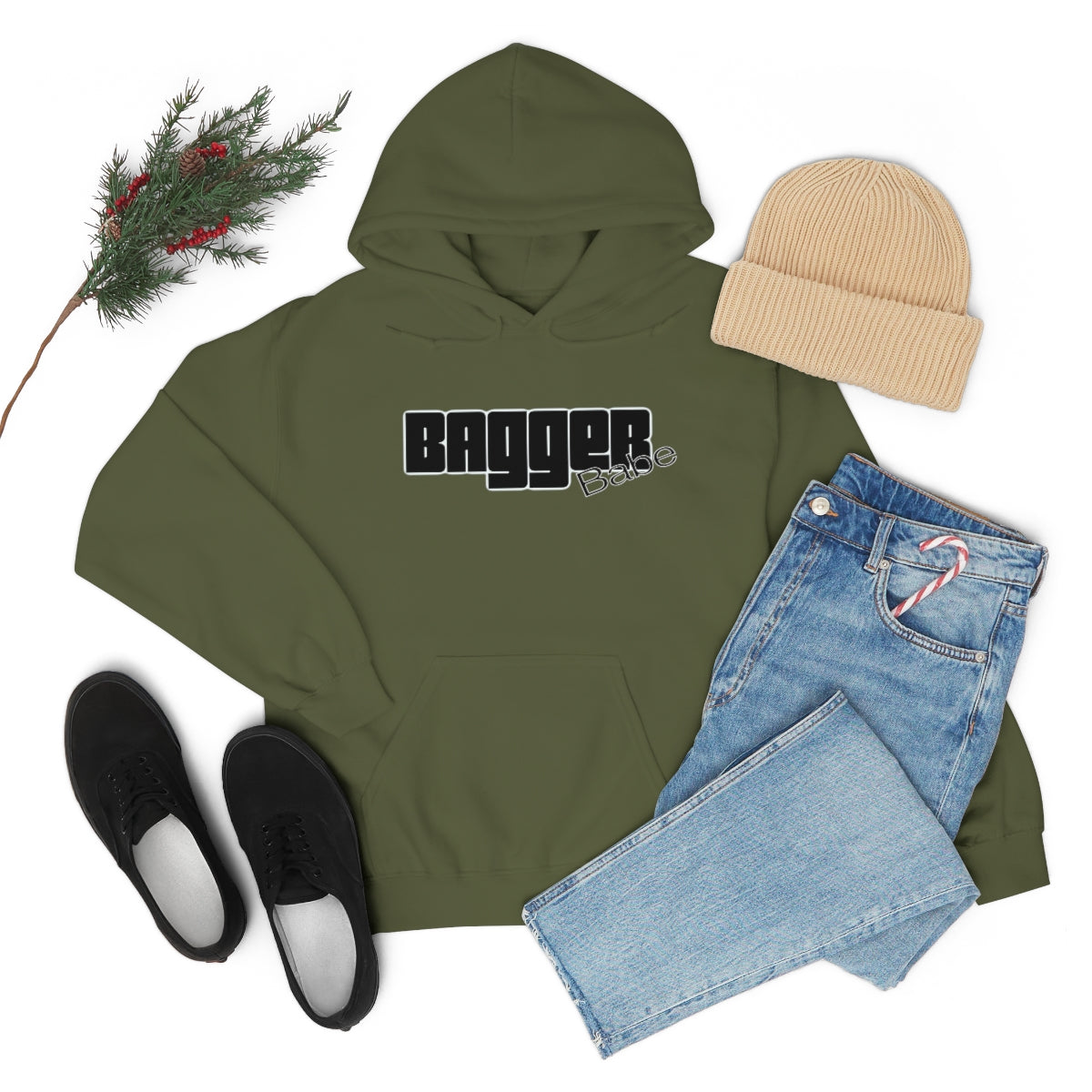 Bagger Babe (Black Letters) Unisex Heavy Blend™ Hooded Sweatshirt