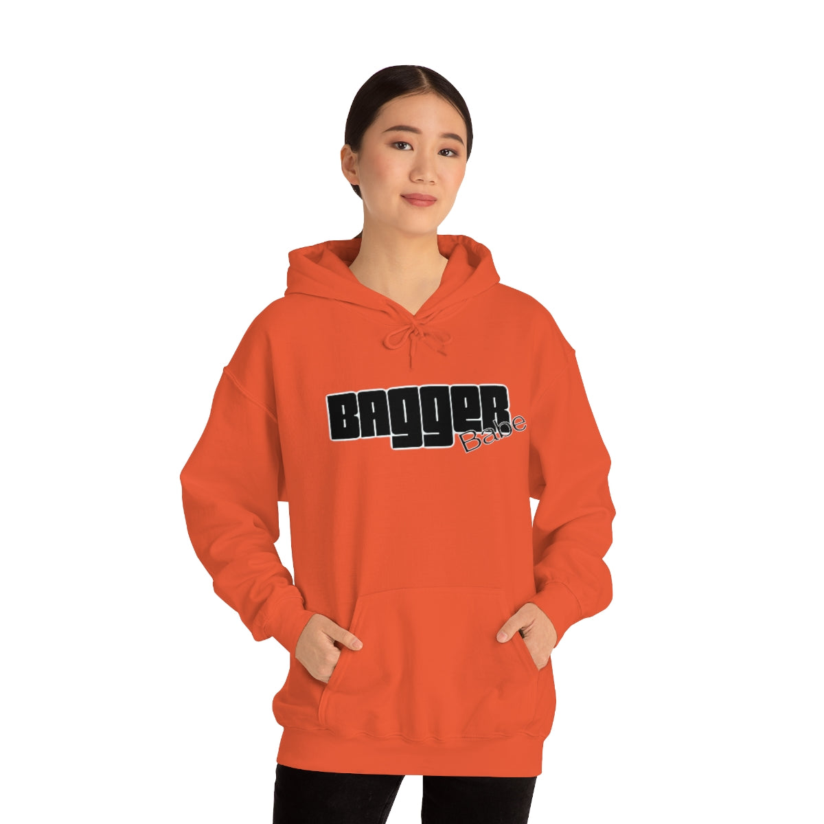 Bagger Babe (Black Letters) Unisex Heavy Blend™ Hooded Sweatshirt