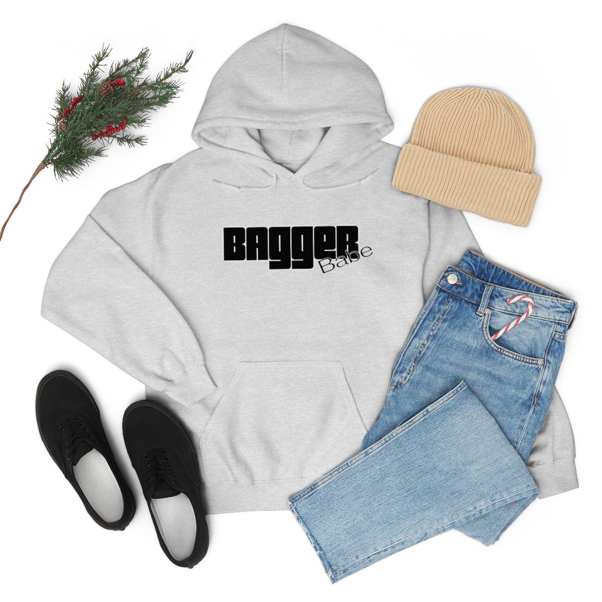 Bagger Babe (Black Letters) Unisex Heavy Blend™ Hooded Sweatshirt