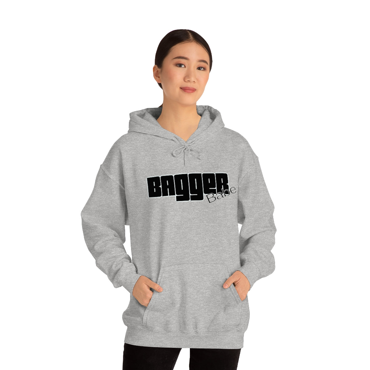 Bagger Babe (Black Letters) Unisex Heavy Blend™ Hooded Sweatshirt