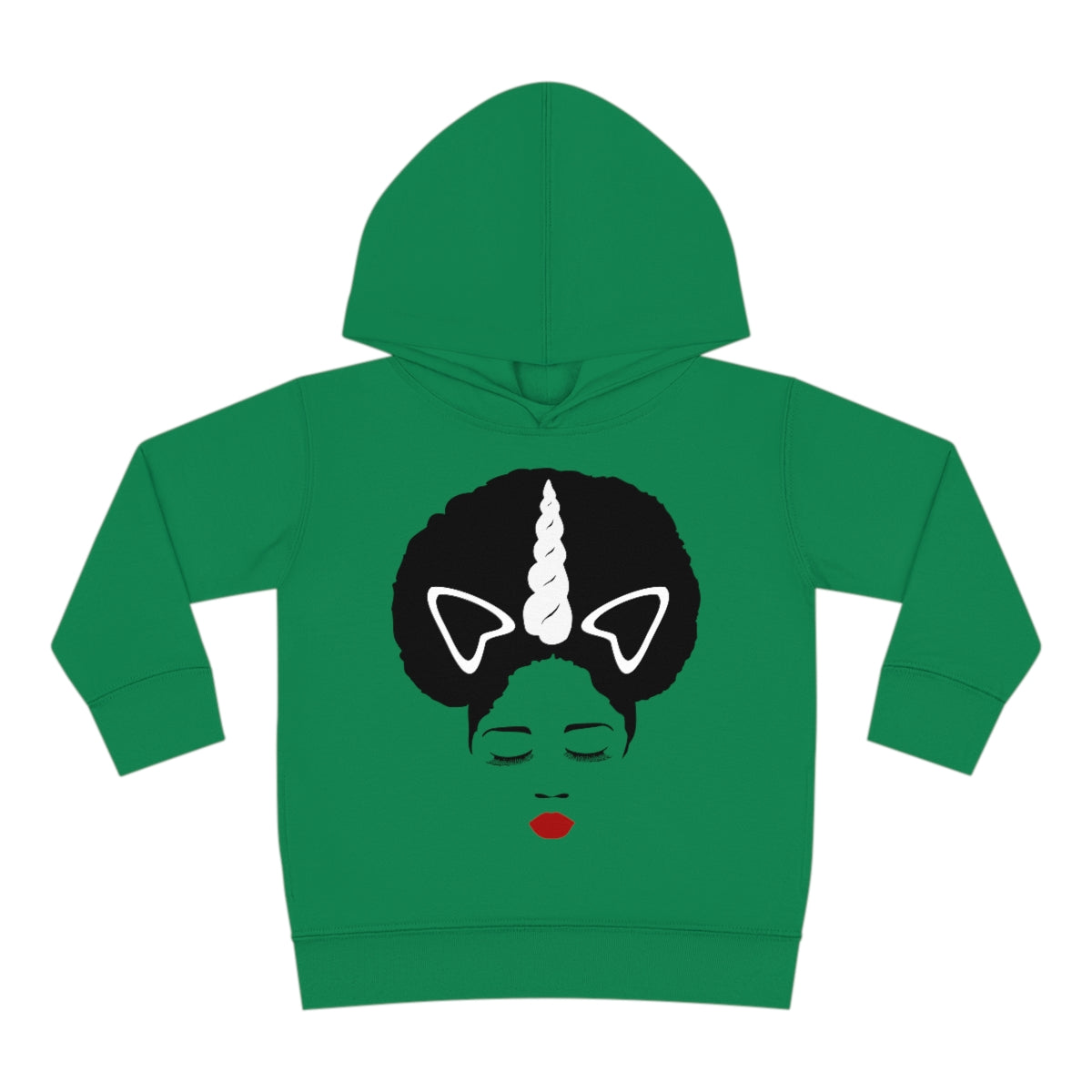 Afro Unicorn Girls Slay Toddler Pullover Fleece Hoodie