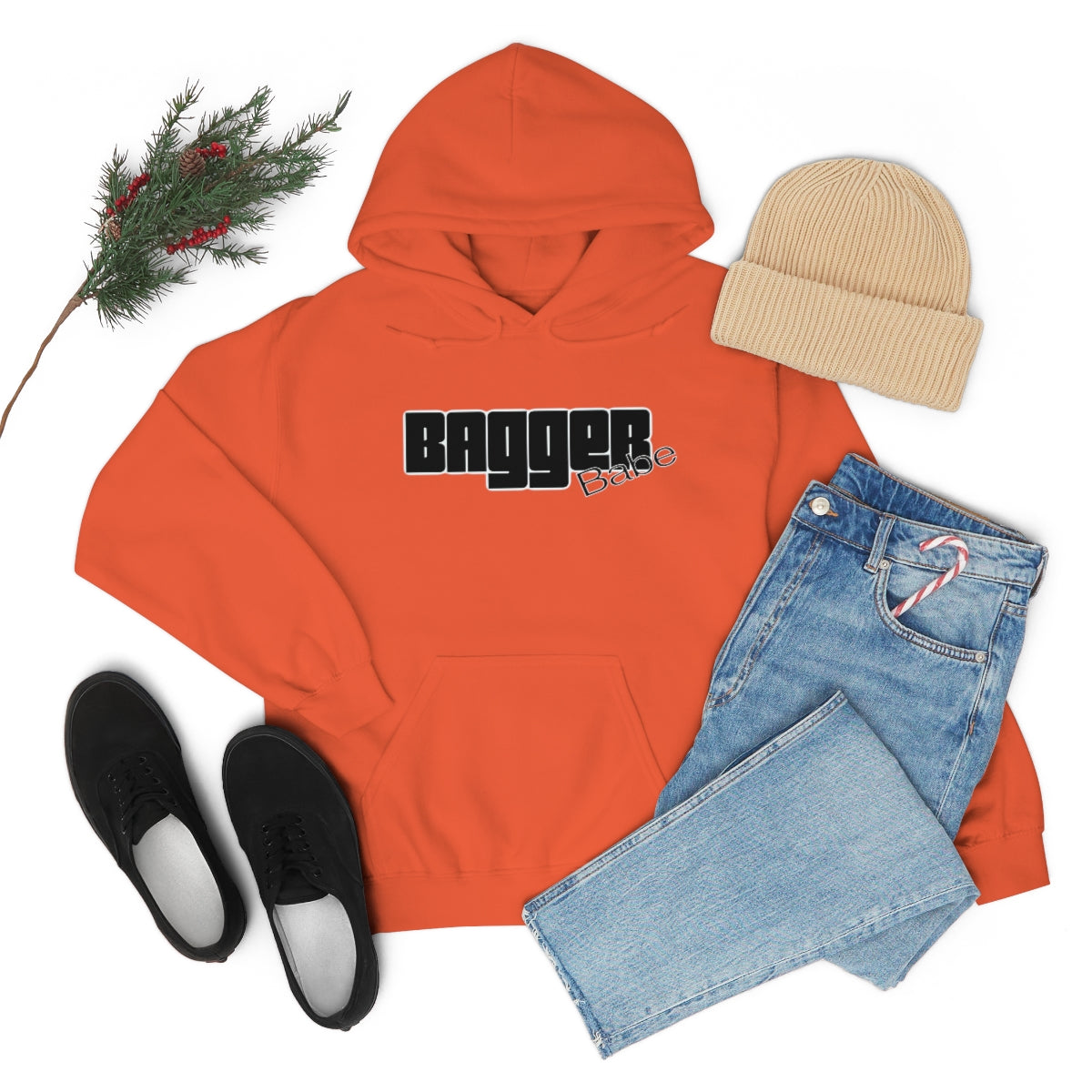 Bagger Babe (Black Letters) Unisex Heavy Blend™ Hooded Sweatshirt