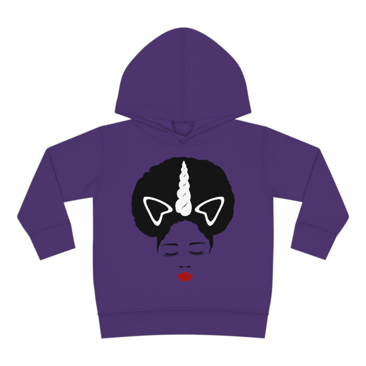 Afro Unicorn Girls Slay Toddler Pullover Fleece Hoodie