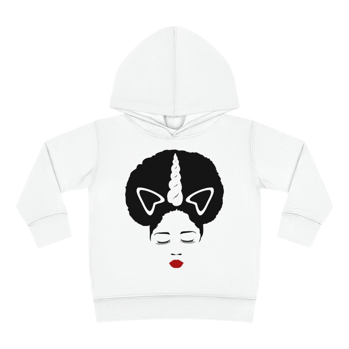 Afro Unicorn Girls Slay Toddler Pullover Fleece Hoodie
