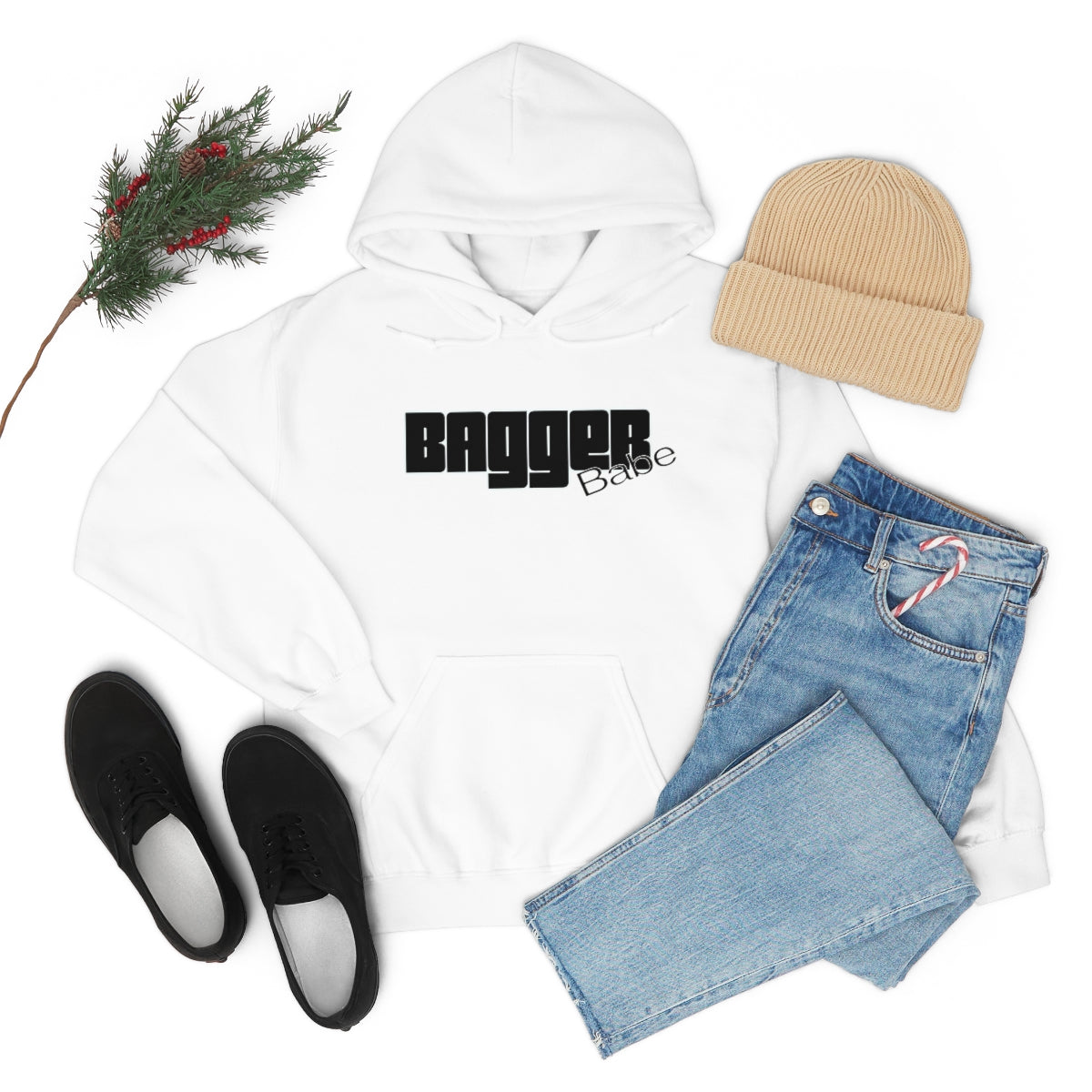 Bagger Babe (Black Letters) Unisex Heavy Blend™ Hooded Sweatshirt