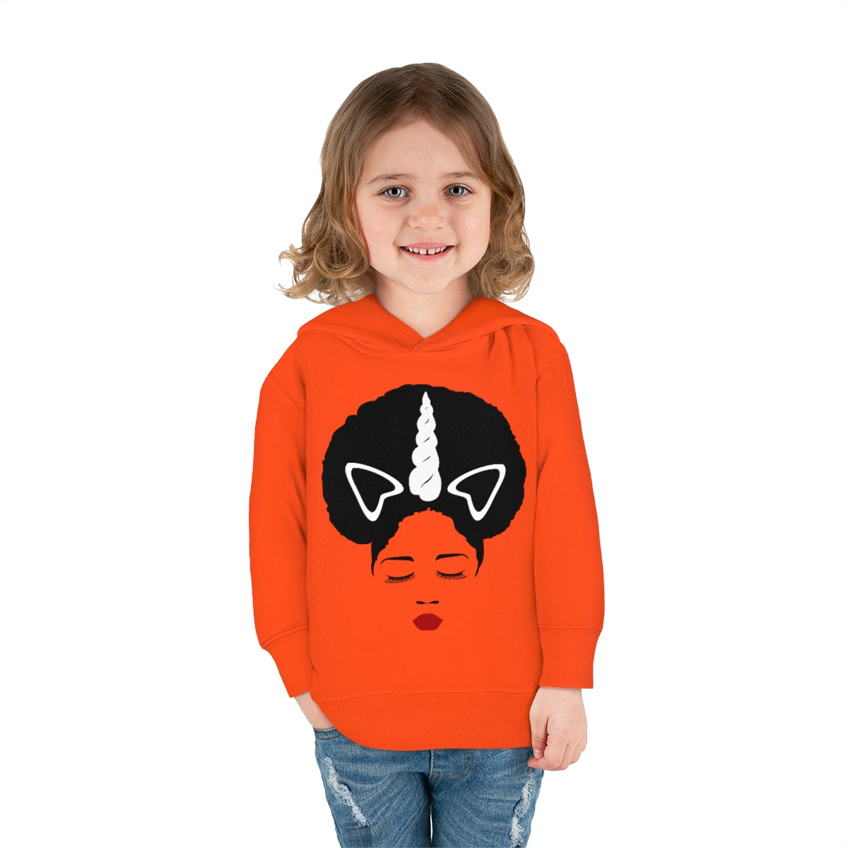 Afro Unicorn Girls Slay Toddler Pullover Fleece Hoodie