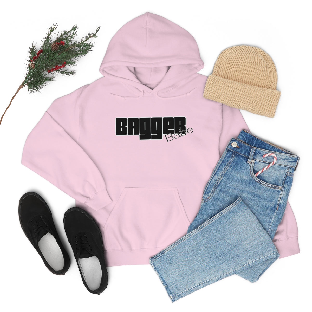 Bagger Babe (Black Letters) Unisex Heavy Blend™ Hooded Sweatshirt
