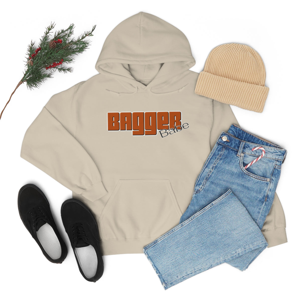 Bagger Babe ( Orange Letter ) Unisex Heavy Blend™ Hooded Sweatshirt