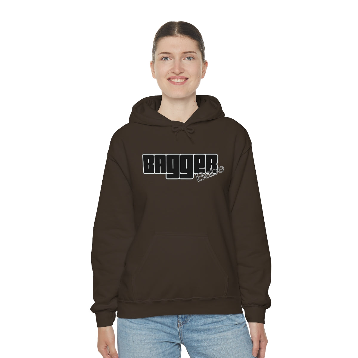 Bagger Babe (Black Letters) Unisex Heavy Blend™ Hooded Sweatshirt