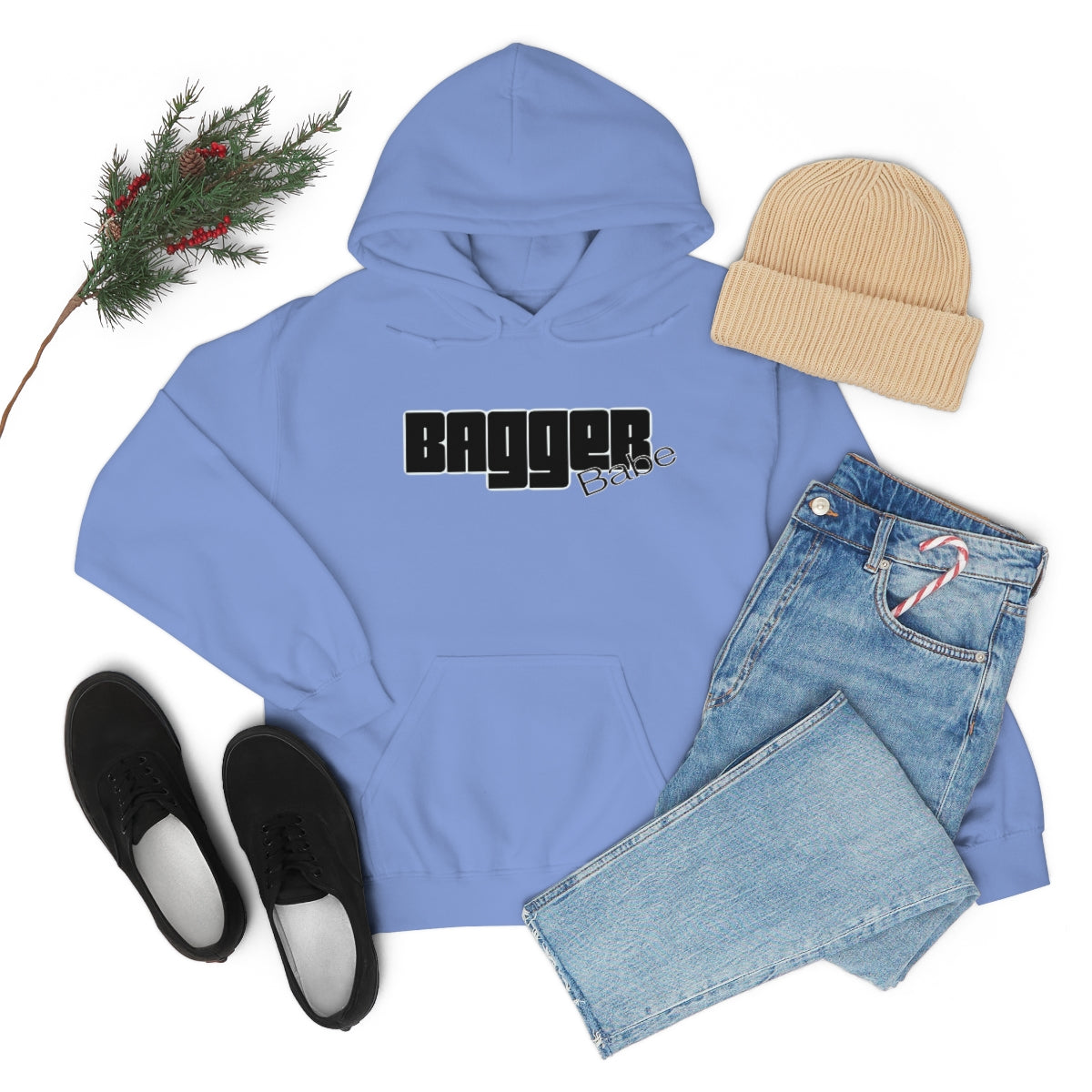 Bagger Babe (Black Letters) Unisex Heavy Blend™ Hooded Sweatshirt